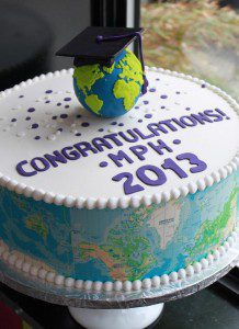 graduation world design cake