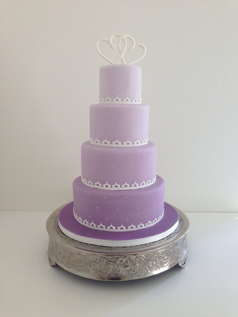 A lavender wedding cake