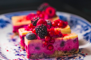 cake with berries on plate