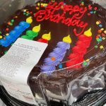 Costco chocolate birthday cake with candles premade 10 inch round